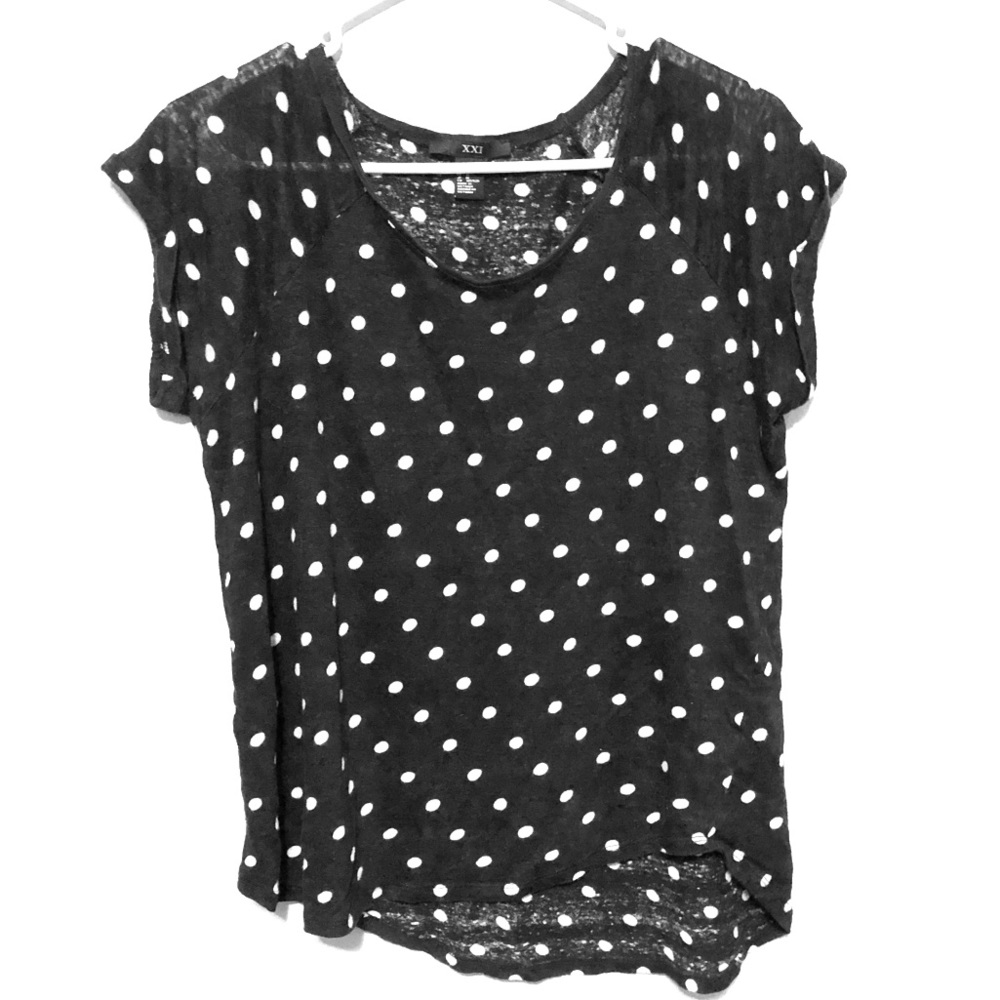3/$15 Forever 21 Black/white Polka Dot TShirt